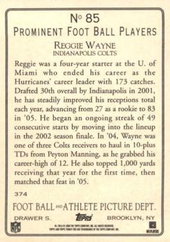 2006 Topps Turkey Red #85 Reggie Wayne Back