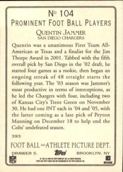 2006 Topps Turkey Red #104 Quentin Jammer Back