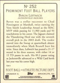 2006 Topps Turkey Red #252 Byron Leftwich Back