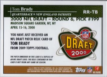 2009 Topps - Patches #RR-TB Tom Brady Back
