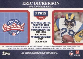 2009 Topps - Postseason Patches #PPR15 Eric Dickerson Back