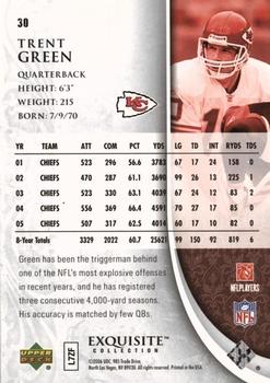 2006 Upper Deck Exquisite Collection #30 Trent Green Back