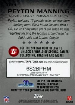 2009 Topps - ToppsTown Silver #TTT4 Peyton Manning  Back