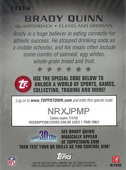 2009 Topps - ToppsTown Silver #TTT14 Brady Quinn  Back
