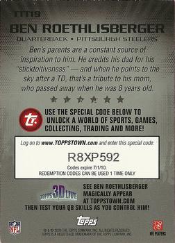 2009 Topps - ToppsTown Silver #TTT19 Ben Roethlisberger  Back