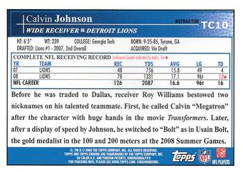 2009 Topps Chrome - Blue Refractors #TC10 Calvin Johnson Back