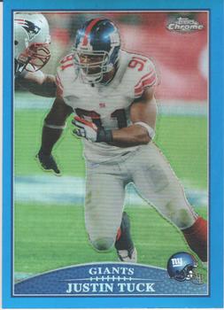 2009 Topps Chrome - Blue Refractors #TC24 Justin Tuck Front