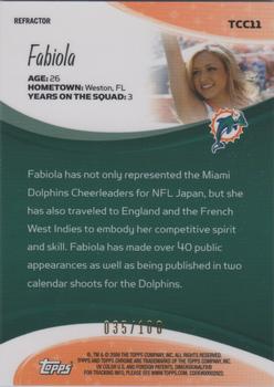 2009 Topps Chrome - Cheerleaders White Refractors #TCC11 Fabiola Back