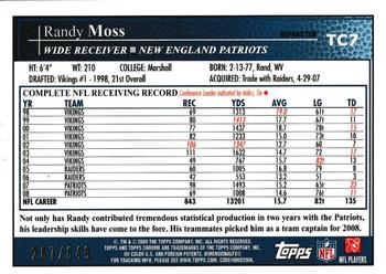 2009 Topps Chrome - Copper Refractors #TC7 Randy Moss  Back