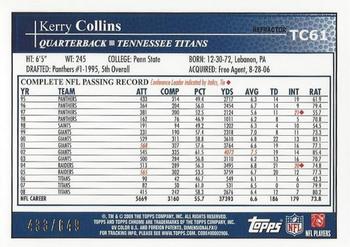 2009 Topps Chrome - Copper Refractors #TC61 Kerry Collins  Back