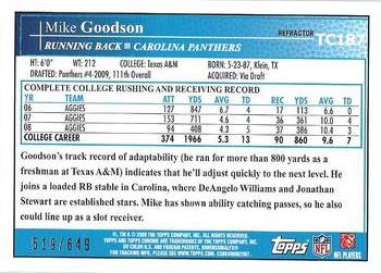 2009 Topps Chrome - Copper Refractors #TC187 Mike Goodson  Back