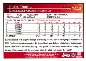 2009 Topps Chrome - Refractors #TC18 Karlos Dansby Back