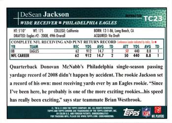 2009 Topps Chrome - Refractors #TC23 DeSean Jackson Back