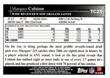 2009 Topps Chrome - Refractors #TC25 Marques Colston Back