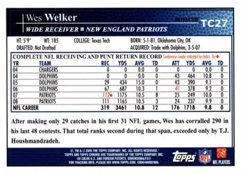 2009 Topps Chrome - Refractors #TC27 Wes Welker Back