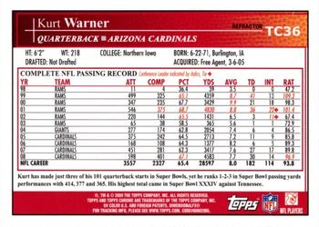 2009 Topps Chrome - Refractors #TC36 Kurt Warner Back