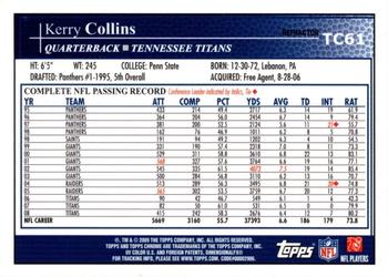 2009 Topps Chrome - Refractors #TC61 Kerry Collins Back