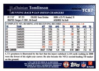 2009 Topps Chrome - Refractors #TC87 LaDainian Tomlinson Back