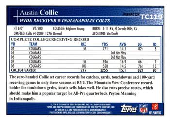 2009 Topps Chrome - Refractors #TC119 Austin Collie Back