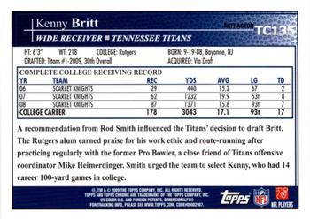 2009 Topps Chrome - Refractors #TC135 Kenny Britt Back