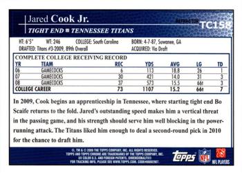 2009 Topps Chrome - Refractors #TC158 Jared Cook Back