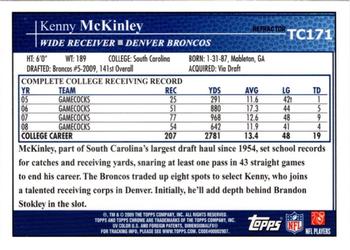 2009 Topps Chrome - Refractors #TC171 Kenny McKinley Back