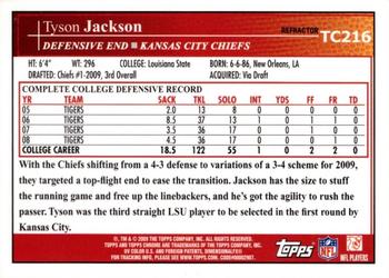 2009 Topps Chrome - Refractors #TC216 Tyson Jackson Back