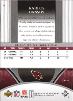 2006 Upper Deck Ultimate Collection #6 Karlos Dansby Back
