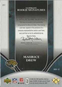 2006 Upper Deck Ultimate Collection #217 Maurice Drew Back