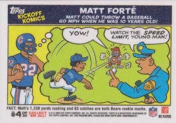 2009 Topps Kickoff - Komics #4 Matt Forte Front