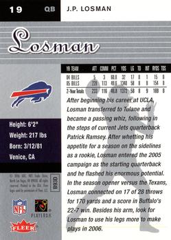 2006 Ultra #19 J.P. Losman Back