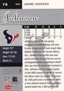 2006 Ultra #78 Andre Johnson Back