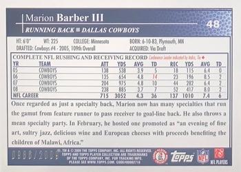 2009 Topps Kickoff - Silver Holofoil #48 Marion Barber III Back