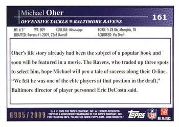 2009 Topps Kickoff - Silver Holofoil #161 Michael Oher Back