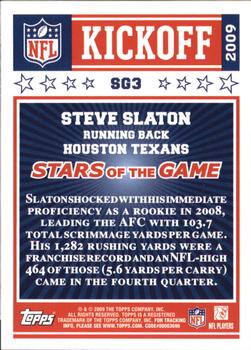 2009 Topps Kickoff - Stars of the Game #SG3 Steve Slaton Back