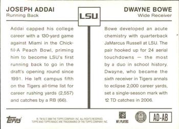 2009 Topps Magic - Alumni #AD-AB Joseph Addai / Dwayne Bowe Back