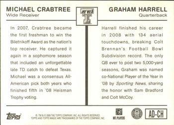 2009 Topps Magic - Alumni #AD-CH Michael Crabtree / Graham Harrell Back