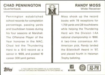 2009 Topps Magic - Alumni #AD-PM Chad Pennington / Randy Moss Back