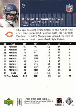 2006 Upper Deck #32 Muhsin Muhammad Back