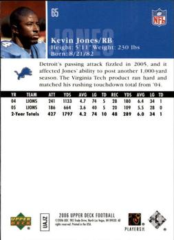 2006 Upper Deck #65 Kevin Jones Back