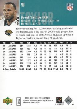 2006 Upper Deck #90 Fred Taylor Back