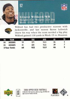 2006 Upper Deck #92 Ernest Wilford Back