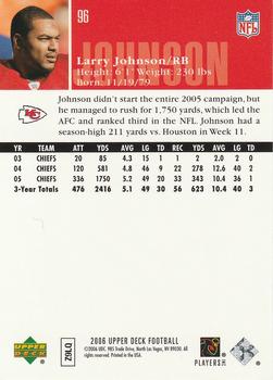 2006 Upper Deck #96 Larry Johnson Back