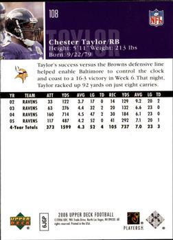 2006 Upper Deck #108 Chester Taylor Back
