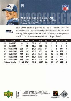 2006 Upper Deck #171 Matt Hasselbeck Back