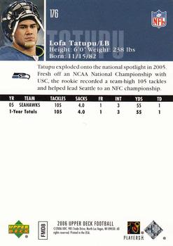 2006 Upper Deck #176 Lofa Tatupu Back