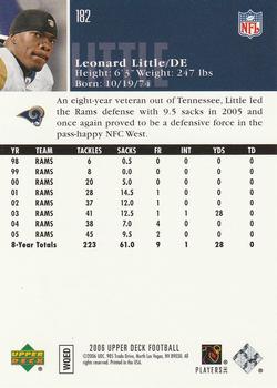 2006 Upper Deck #182 Leonard Little Back