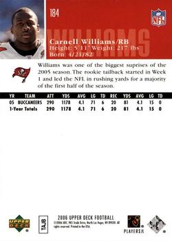 2006 Upper Deck #184 Carnell Williams Back