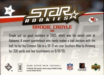 2006 Upper Deck #208 Brodie Croyle Back