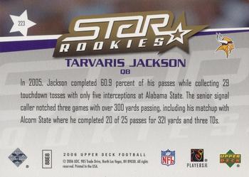 2006 Upper Deck #223 Tarvaris Jackson Back